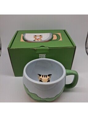 Youtooz Pet Foolery Pixie Peek Cat Ceramic Mug Hidden Kitty w/ Box 2023